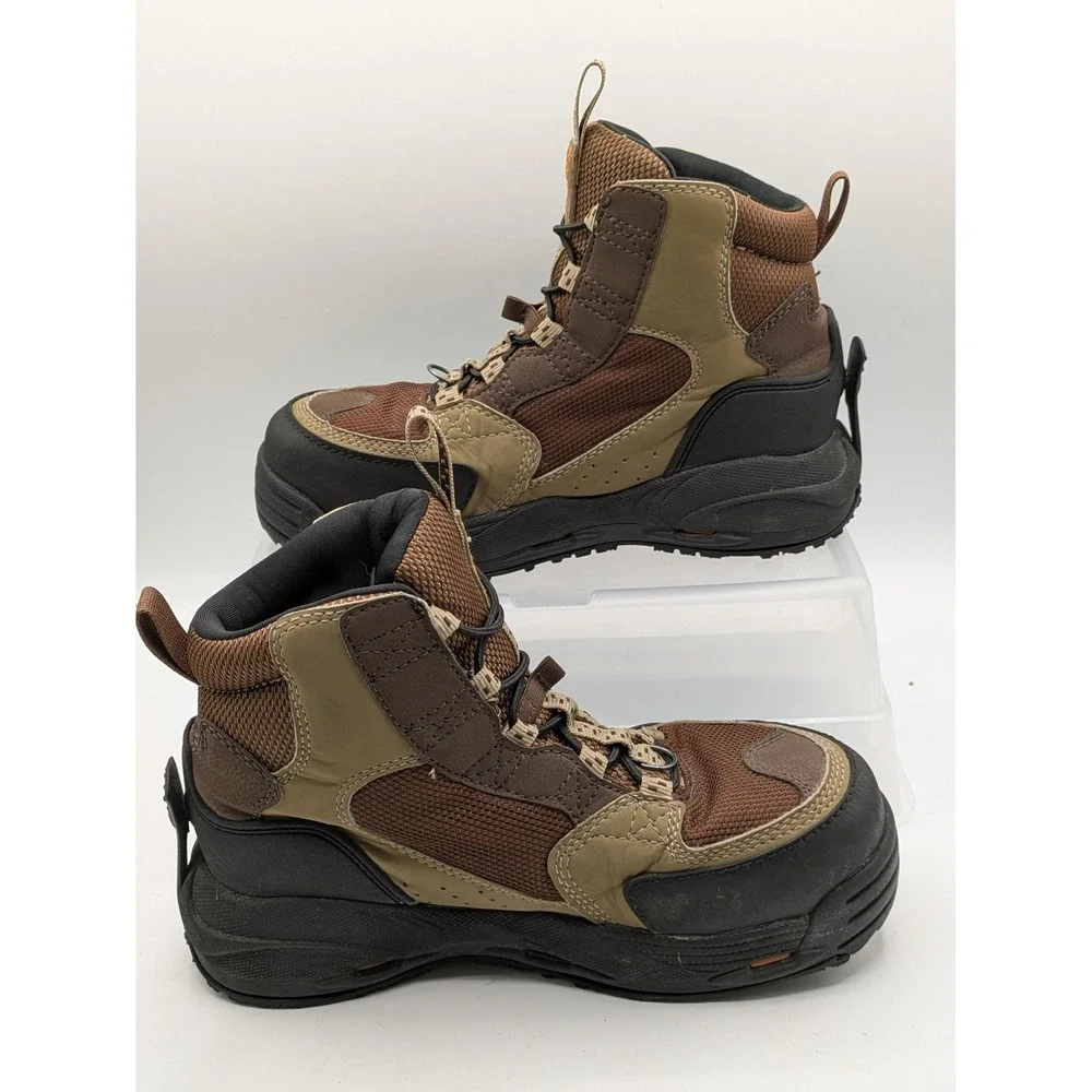 Korkers Redside Wading Boots Mens 8 Brown Fishing Kling-On Soles FB-3310